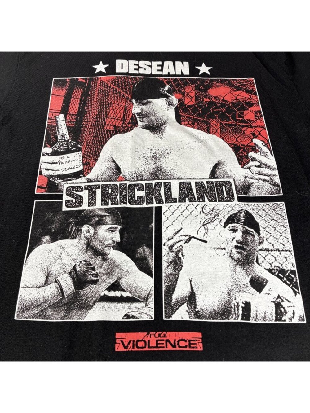 Sean Strickland Shirt Mens Large SuperMaxHeavy MMA UFC Graphic Violence Tee